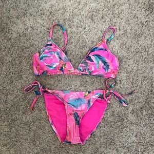 Target Pink and Blue Tropical Bikini Set